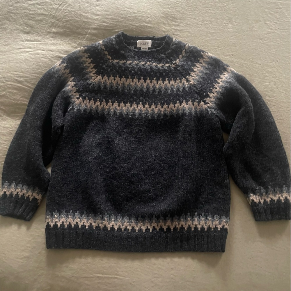 Vintage J. Crew men’s hand knit fair isle 100% wool sweater’s